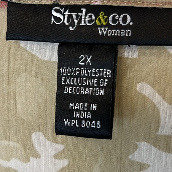 STYLE & Co Semi Sheer Embroidered NEW Tunic & Tank Top Boho Artsy Lagenlook 2X - Picture 11 of 17